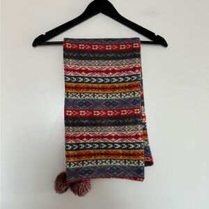 Reversible Colorful Pom Scarf